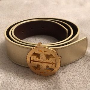 Tory Burch gold/brown reversible belt